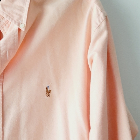 Ralph‎ Lauren light orange men's button down top size XL 16.5 - Picture 3 of 5